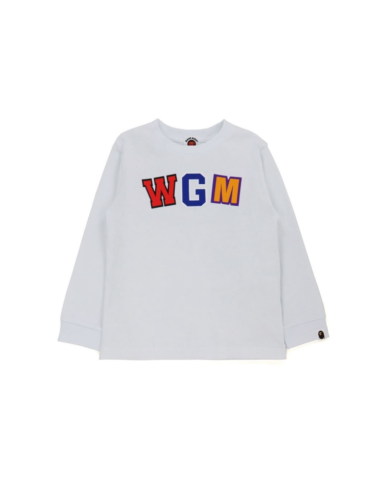 Hauts Bape WGM Shark L/S Blanche Enfant | CEK-55765352